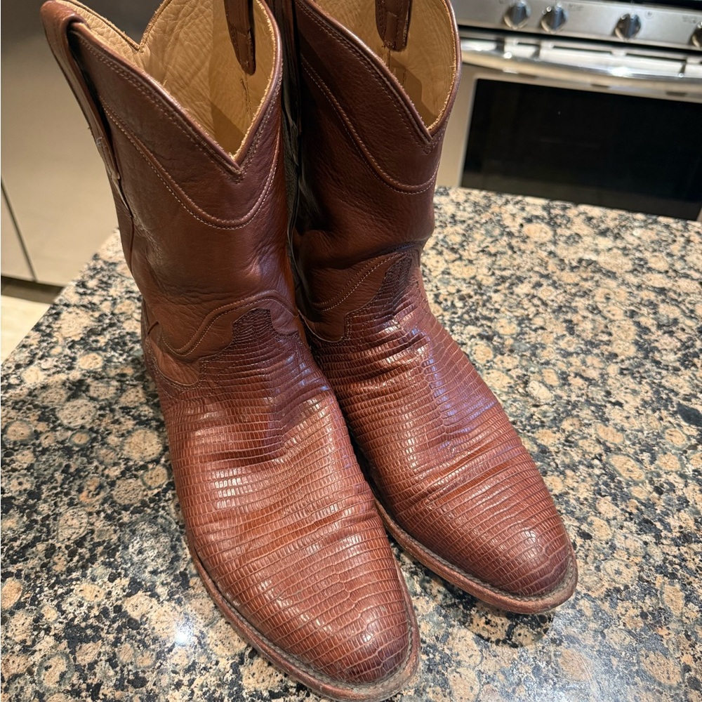 Tecovas Lizard Skin (Roper Heel) Cowboy Boots